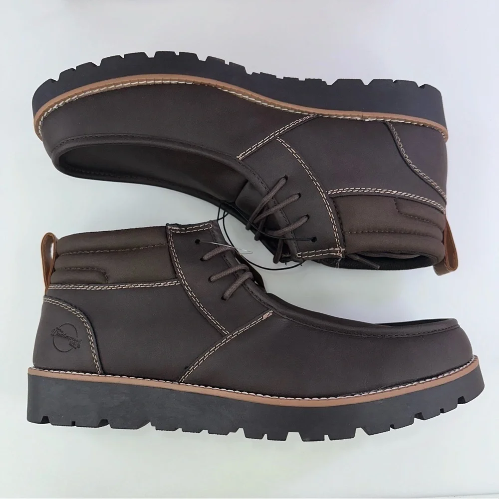 Weatherproof Vintage Men's Faux-Leather Chukka Boot Brown New chester lace